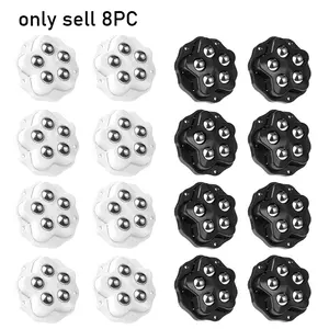 8PCS Self Adhesive Caster Wheels Super Load-bearing 5 Beads Universal 360° Rotating Wheels For Home Appliances Storage Boxes