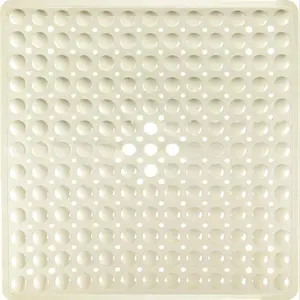 Square Bath Mat, Non-slip Shower Mat with Draining Hole & Suction Cups, Anti-slip Bathroom Mat, Bathtub Mat, Home Decor