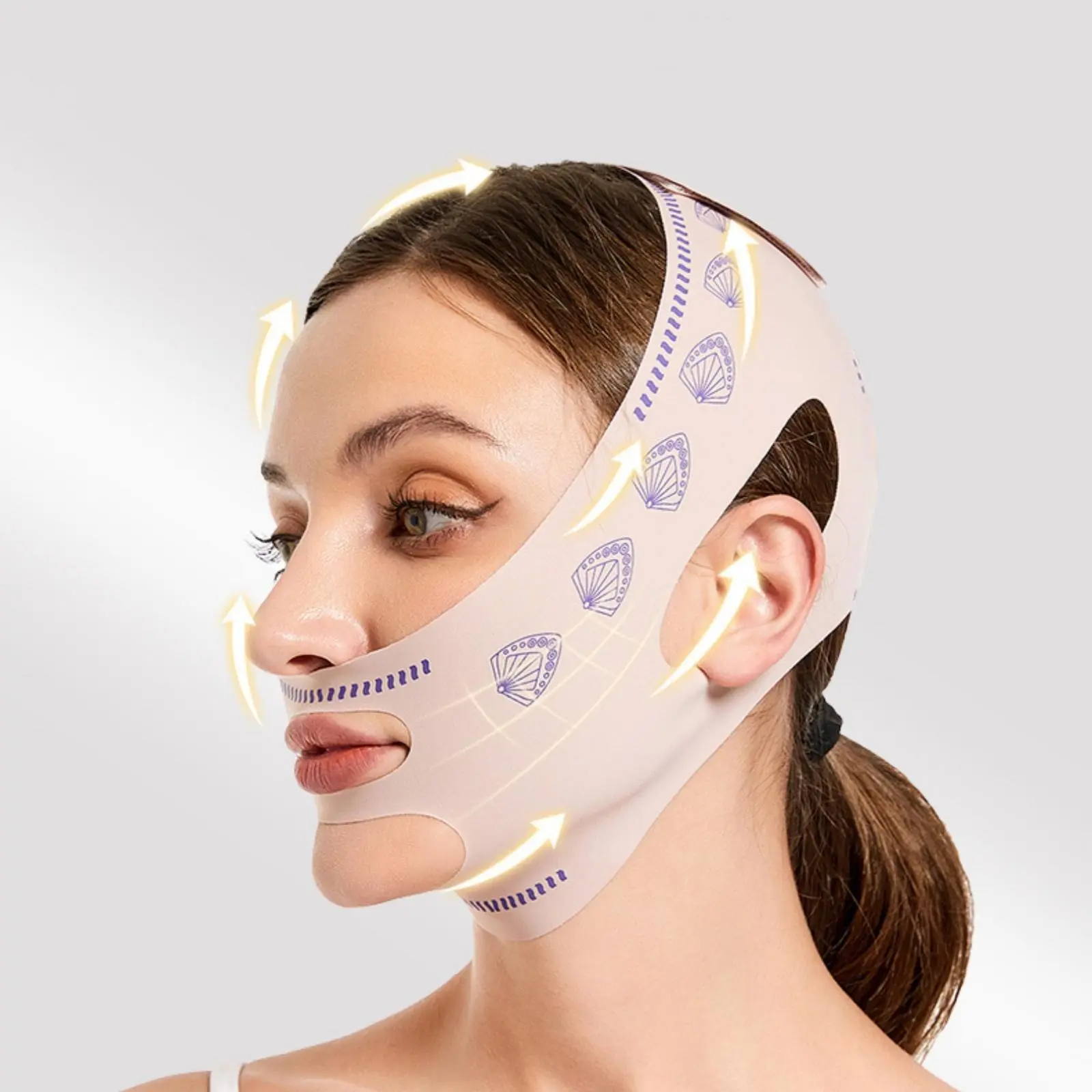 Elastic Stretching Facial Lifting Strap, Double Chin Reducer, Soft Day & Night Use Facial Care Band for Firming Skin, Multi-use Facial Skin Care Tool for Women & Girls, Facial Sculpting Tool, Facial Care Instrument, Facial Care Tools