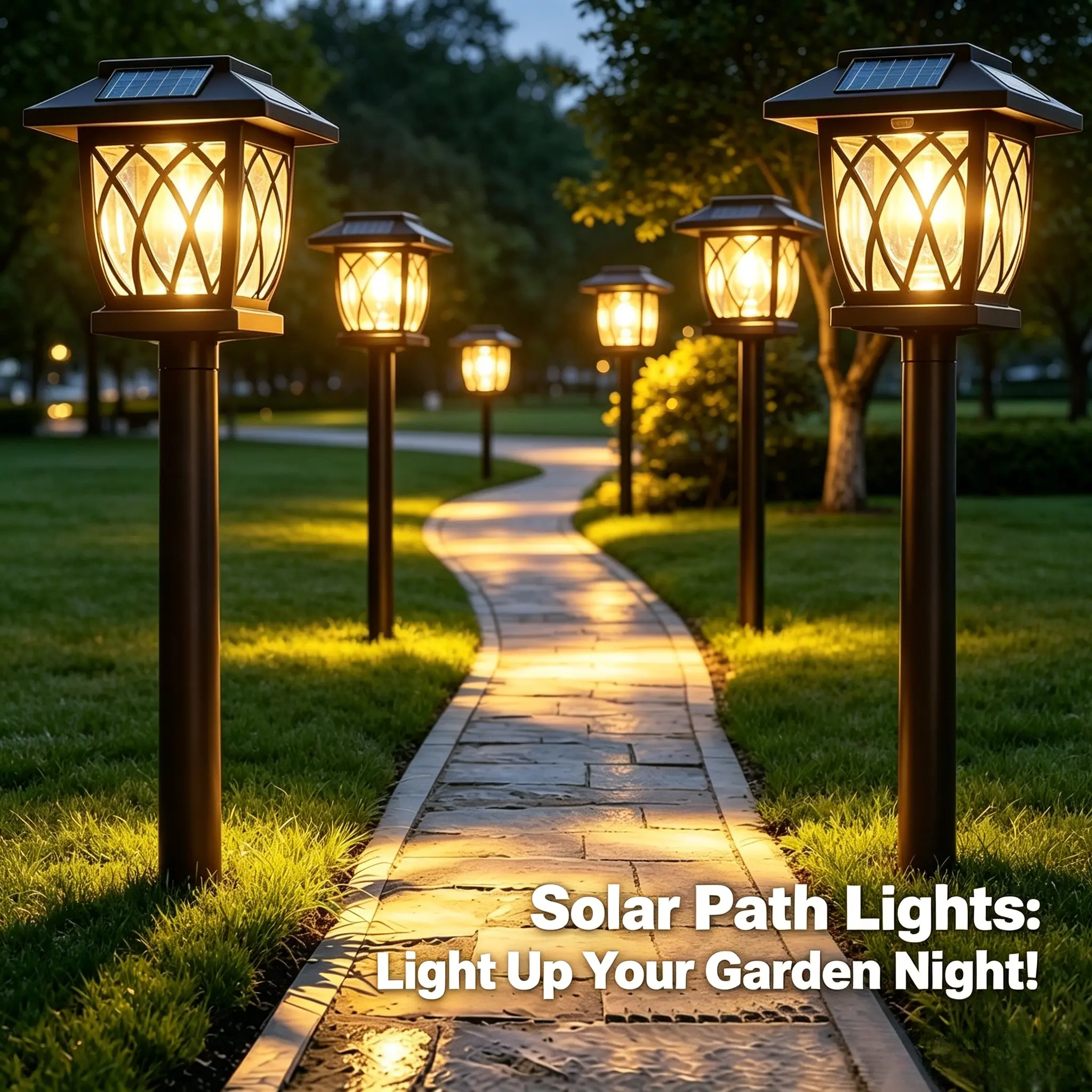 Solar Outdoor Lights IP44 Waterproof Rating Pathway Lights High-Brightness LED Landscape Garden Lights for Walkways, Driveways, Gardens, and Lawn Decoration Warm White Light