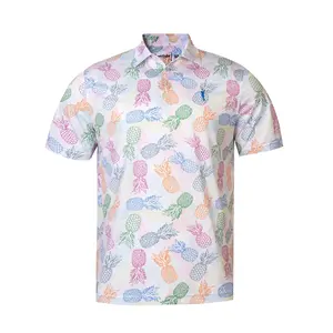 Pineapple Sexpress Casual Polo Shirt with Pineapple Pattern, Collar, and Button Front, Suitable for Men