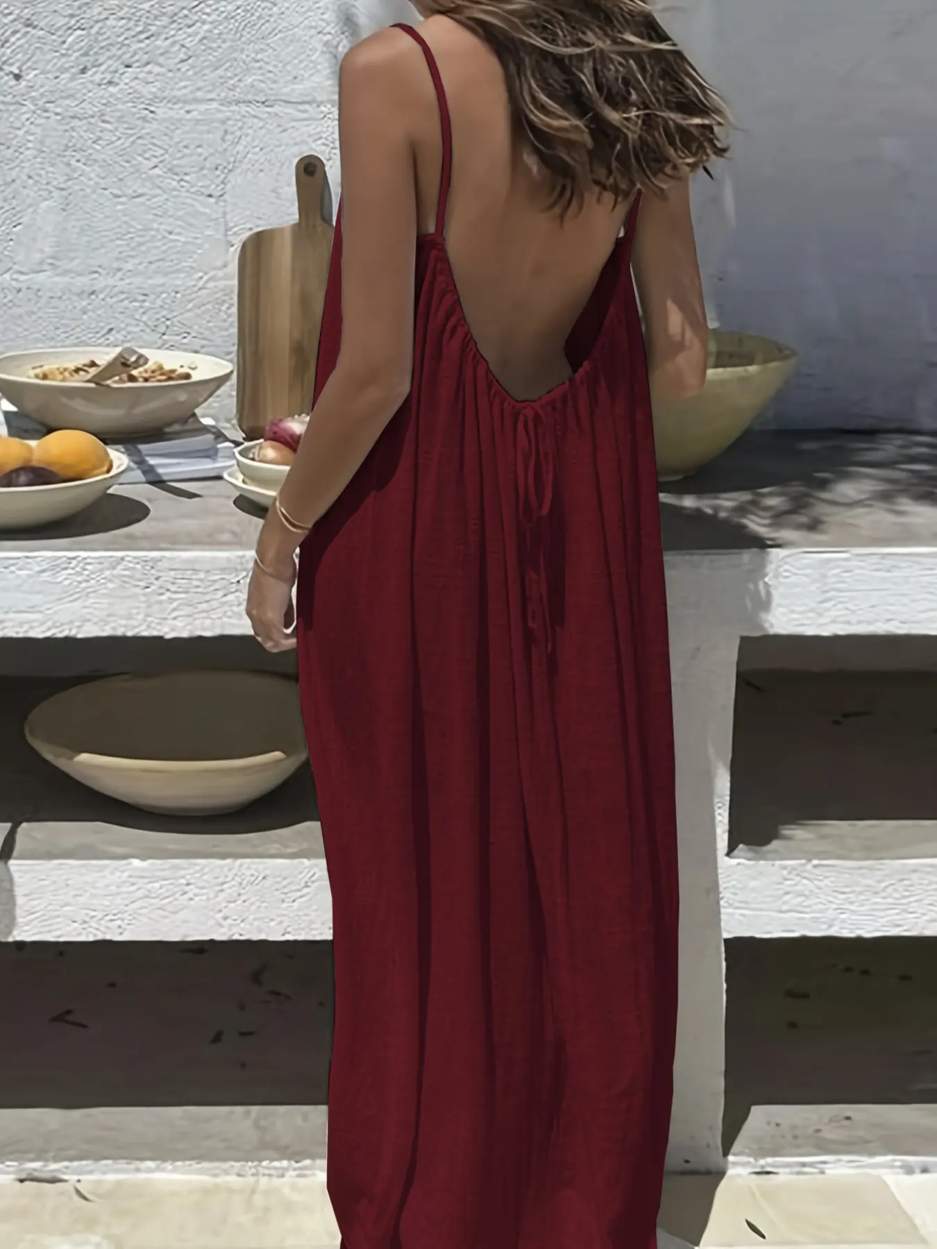 Women's Solid Color Backless Spaghetti Strap Cami Dress, Casual Minimalist Sleeveless Dress for Summer, Ladies Clothes for Beach Holiday Vacation, Backless Dresses, Womenswear - TikTok Shop Women's Solid Color Backless Spaghetti Strap Cami Dress, Casual Minimalist Sleeveless Dress for Summer, Ladies Clothes for Beach Holiday Vacation, Backless Dresses, Womenswear - TikTok Shop