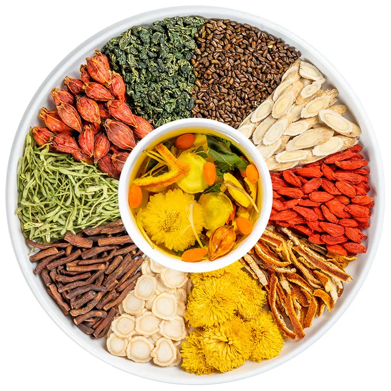 Goji Berry Chrysanthemum Tea -A natural blend of eight herbal ingredients  ，15packs，Dandelion, wolfberry, honeysuckle, chrysanthemum, and cassia seeds;plant herbs