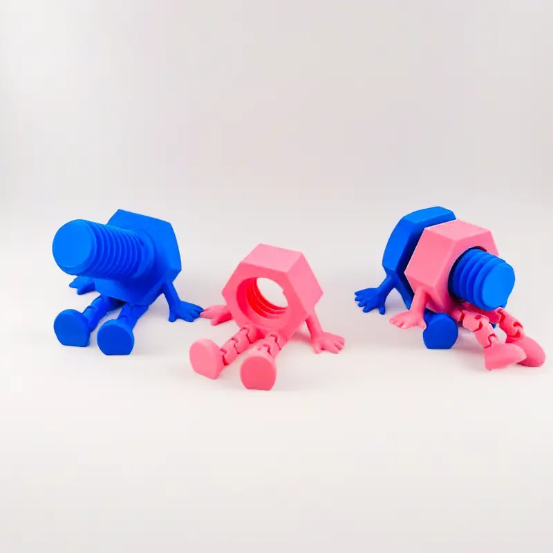 Novelty Valentine's Day Gift 3D Printed Christmas New Bolt and Nut Movable Joint Home Decoration Desktop Ornament Cute Realistic Articulating Mini Fidget Animals