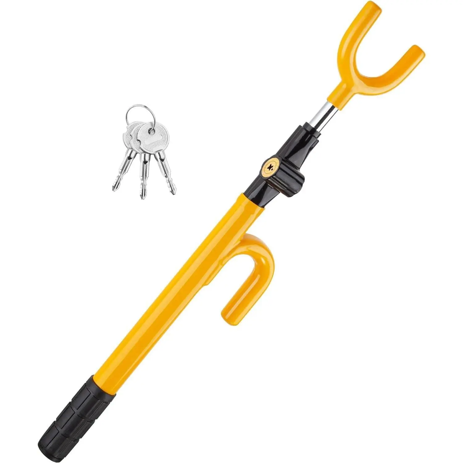 CARTMAN Vehicle Steering Wheel Lock Car Anti Theft Security Lock with Adjustable Length Fit for Cars Trucks Vans and SUVs