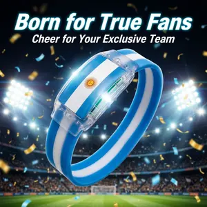 2026 LED Glow Silicone Wristband National Flag Luminous Bracelet Sports Event Cheer Bracelet