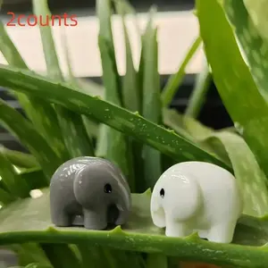 Mini Elephant Couple Statue, Resin Animal Miniature Model, Garden Decor, Potted Plant Decoration, DIY Landscape Accessory, Perfect Gift for Teens