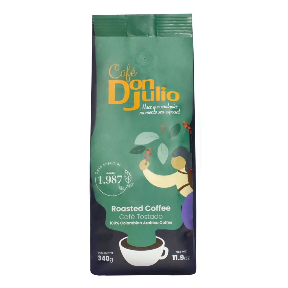 Café Don Julio: Colombian Single-Origin Arabica, Medium-Dark Roast, Low-Acidity Gourmet Coffee