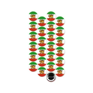 25 Pack - Flag of Iran Lion And Sun Shir-o-Khorshid Diaspora And Opposition Pinback Buttons - 1.5 Inch