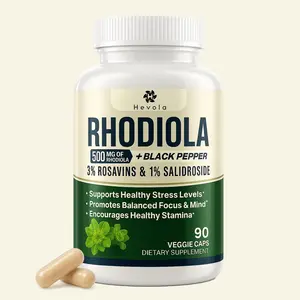 Rhodiola Rosea Supplement 500mg – 3% Rosavins & 1% Salidroside with BioPerine | Stress, Focus & Mood Support