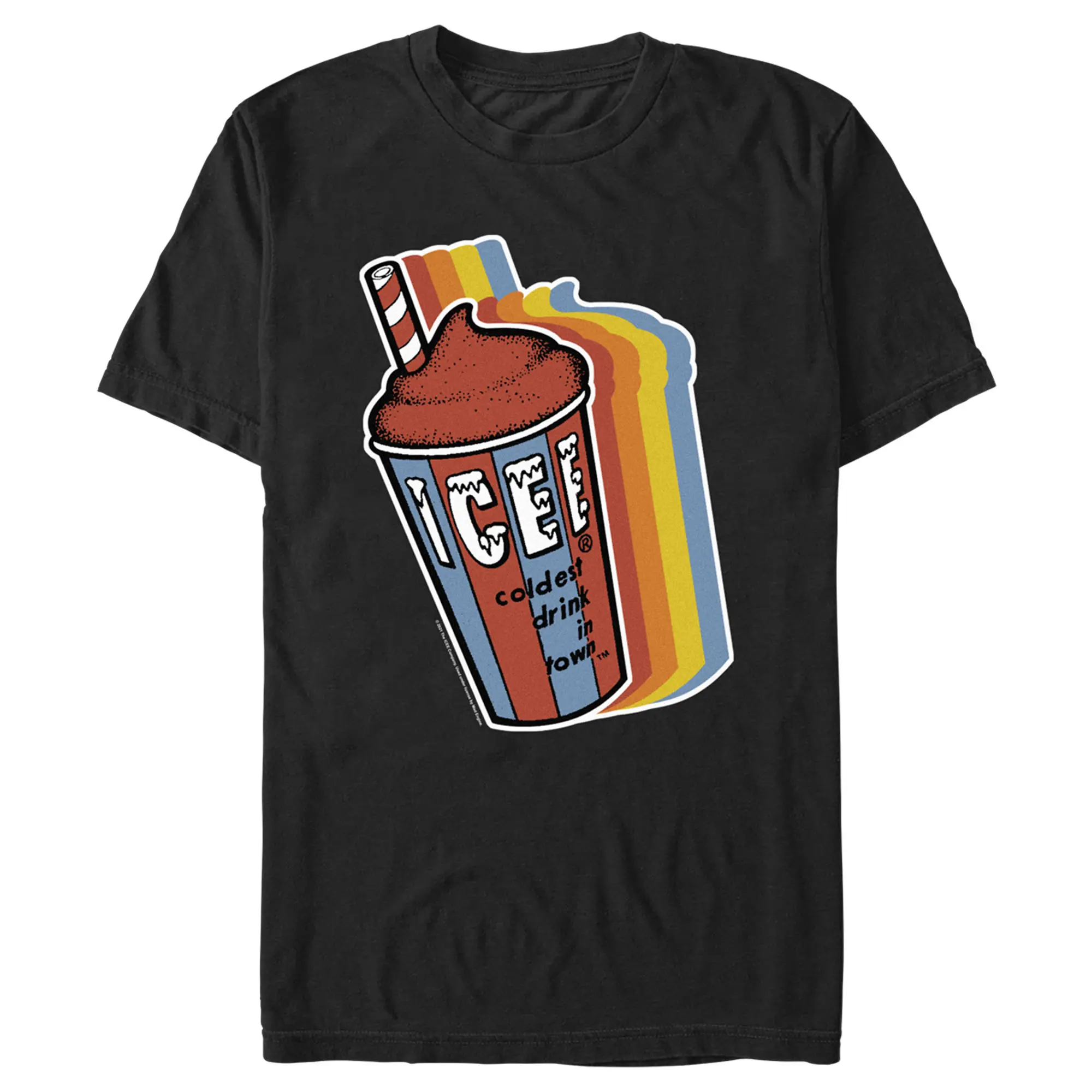 Men's ICEE Coldest Drink in Town Retro Rainbow T-Shirt
