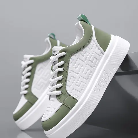 Men's Classic White Athletic Sneakers, Casual Skate Walking Trainer Shoes, Versatile Everyday Wear Lifestyle Sneakers, Casual Footwear, Lowtop Casual Sneakers
