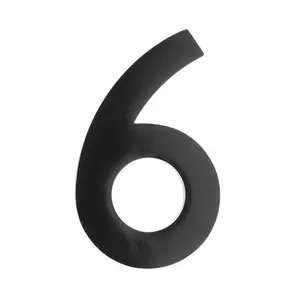 212 MAIN Floating House Number 6 - Black 5-Inch Size Decor Sign with Mount, Home Decor Products for Home Improvement Use, Signage