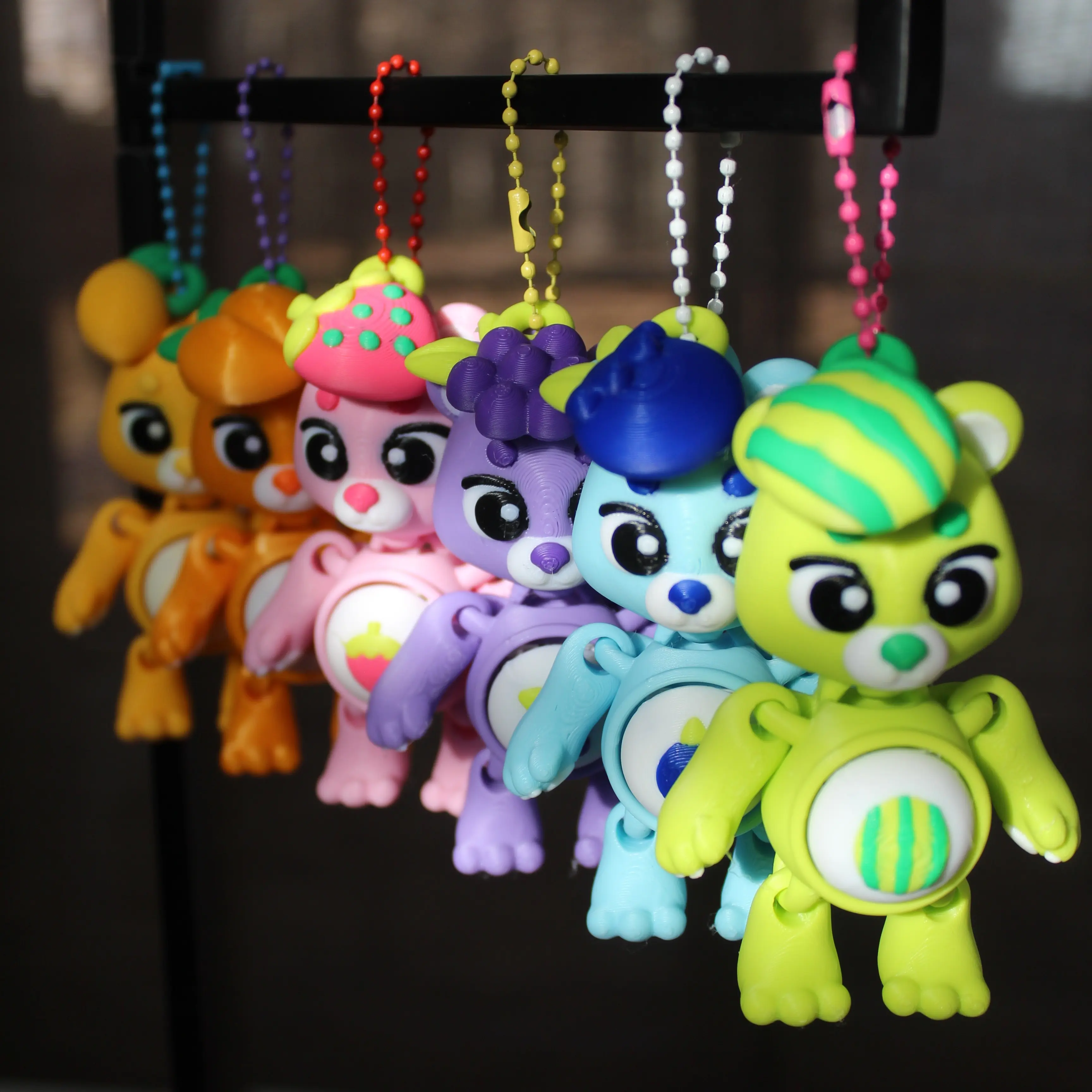 Articulated Flexi Cute Loving Bear Fidget Keychain -  Perfect for Stress Relief & Everyday Fun - 3D Printed Collectible