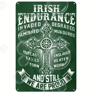 Vintage Irish Metal Wall Decor - Heavy-Duty Iron Retro Plaque with Irish Resilience Quotes - "Still We Are Proud" - Pub, Home, Office Decoration - St. Patrick's Day, Halloween, Irish Pride Gift - 8x12 Inches - No Wiring Needed, Irish Wall A