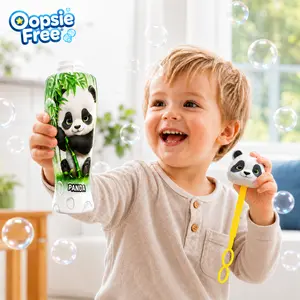 Oopsie Free Bubble Toy&Bubble Wand Bottles for Kids Ages 2+, Refillable Bubble Blower Toy, Leak-Resistant Outdoor Backyard Summer Water Play Toys, Easy Grip Toddler Bubble Wands, Birthday Party Favors & Gifts for Boys Girls