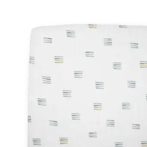 Cotton Muslin Crib Sheet - Blue Stacks