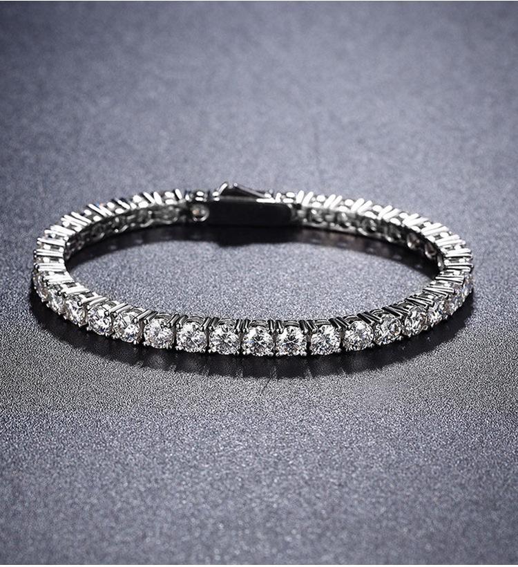 Luxury 2 2.5 3 4 5MM Full Moissanite Tennis Chain Couple Bracelets Plated Gold 925 Sterling Silver Jewelry Gift GRA Certified