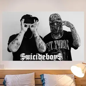 Suicide Music Boys Flag America Pop Singer Banner Wall Tapestry Poster Signs for Bedroom College Decor