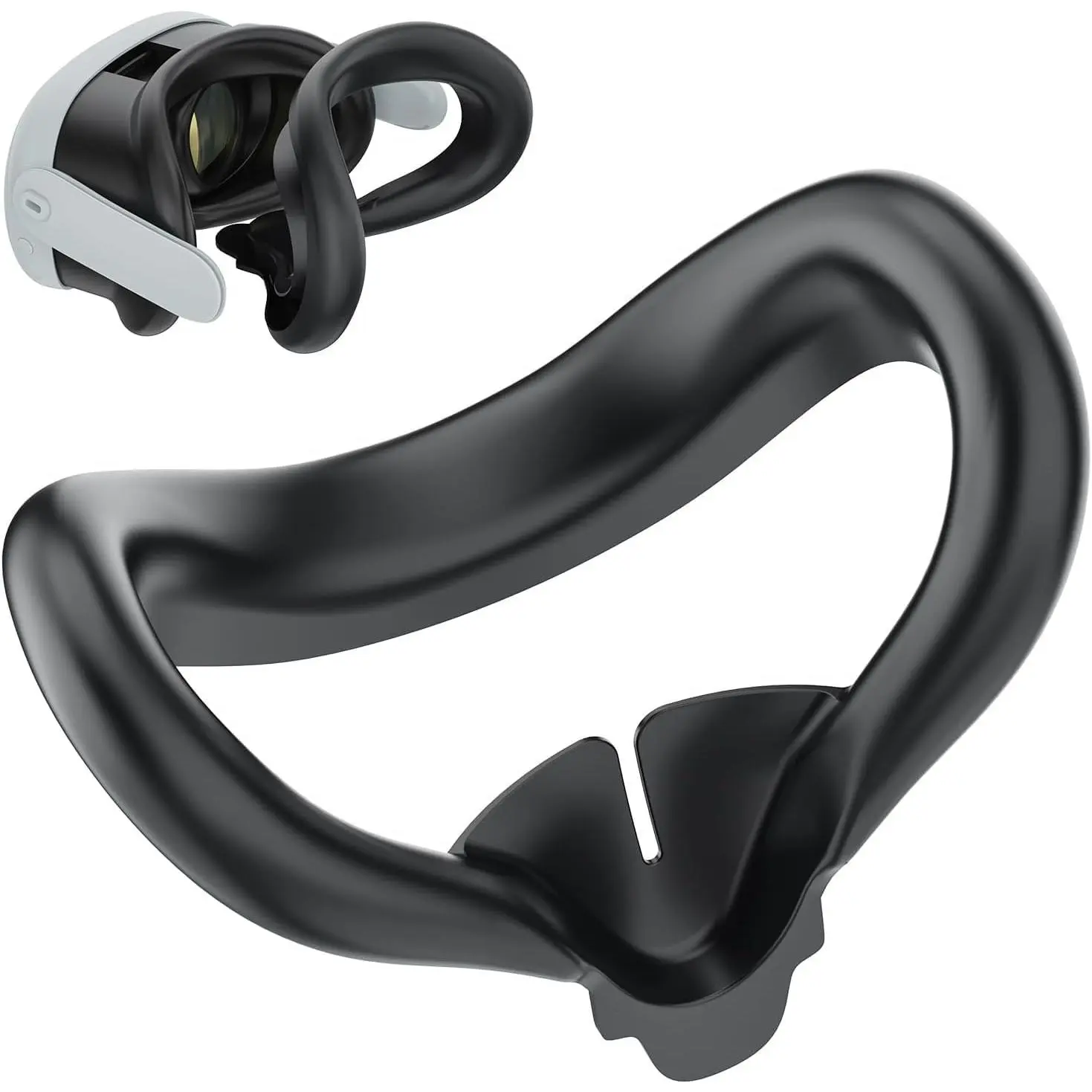 Pad Cover for Meta Quest 3  VR Headset Accessories, Meta Quest 3 Facial Interface,Meta Quest 3 Accessories VR  Cushion Pad Mask for Oculus Quest 3 Headset (Black)