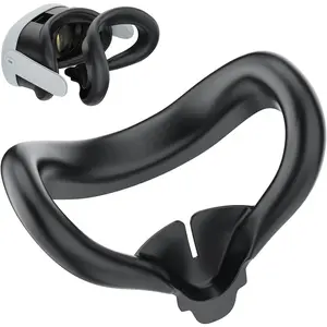 Pad Cover for Meta Quest 3  VR Headset Accessories, Meta Quest 3 Facial Interface,Meta Quest 3 Accessories VR  Cushion Pad Mask for Oculus Quest 3 Headset (Black)