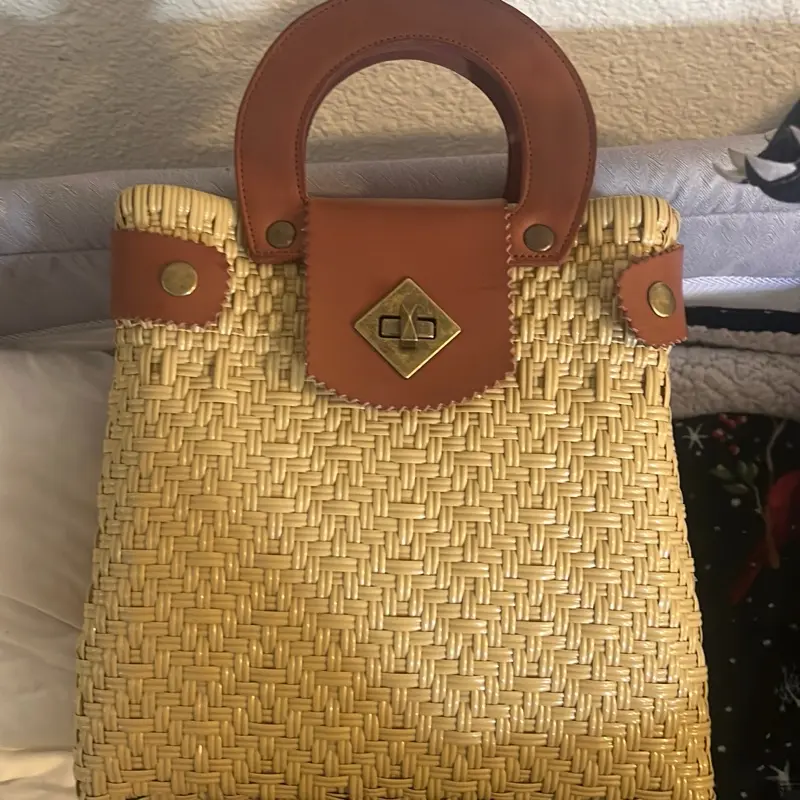 Leather handle authentic bag