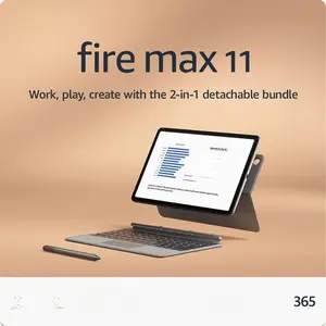 Amazon Fire Max 11 tablet productivity bundle with Keyboard Case, Stylus Pen, octa-core processor, 4 GB RAM to do more throughout your day, 64 GB, Gray, without lockscreen ads