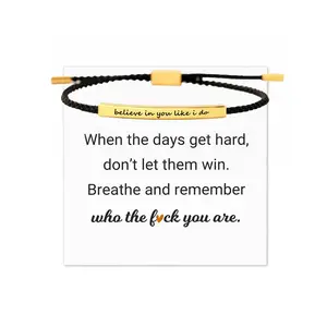 Believe In You Like I Do Handmade Braided Adjustable Bracelets Inspirational Cuff Bracelet Gifts for Daughter/Sister/Friends/Teen Girls