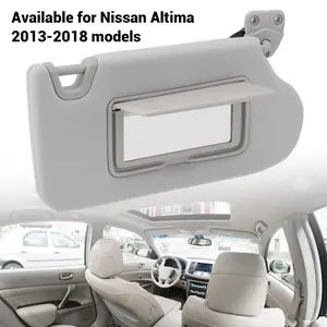 Passenger Right Side Sun Visor Replacement Compatible with Nissan Altima 2013 2014 2015 2016 2017 2018 with Light Switch 96401-3TA2A Color Grey