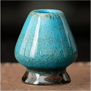 Matcha Whisk Holder,Ceramic Chasen Stand,1Pc Matcha Whisk Stand Ceramic Holder for Bamboo Matcha Whisk (Blue gradient)