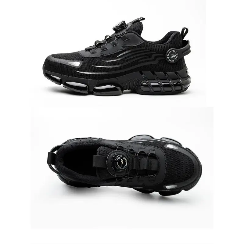 Men's Closed Casual Lace-Up Low-Top Safety Walking Shoes for Workers, Magnetic Closure, Nonslip Anti-Slip Sole, Nonslip Work Footwear for Outdoor Sports & Daily Wear, Nonslip Work Shoes