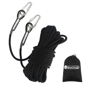 NEWDOAR 10mm Climbing Rope UIAA/CE Certified High-Strength Rescue & Rappelling Rope with 2 Steel Carabiners for Outdoor Safety Escape Equipment Hauling 33FT 66FT 98FT