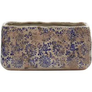 10in. Tuscan Ceramic Rectangle Planter, Blue