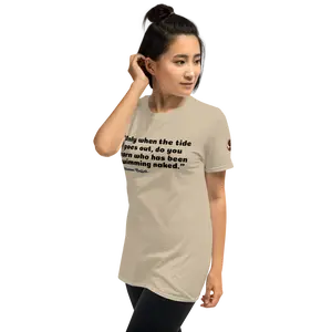 When The Tide Goes Out Unisex Luxury Street Philosophy Tee Cotton Fabric Fashion Top Minimalist Love Print Women'swear