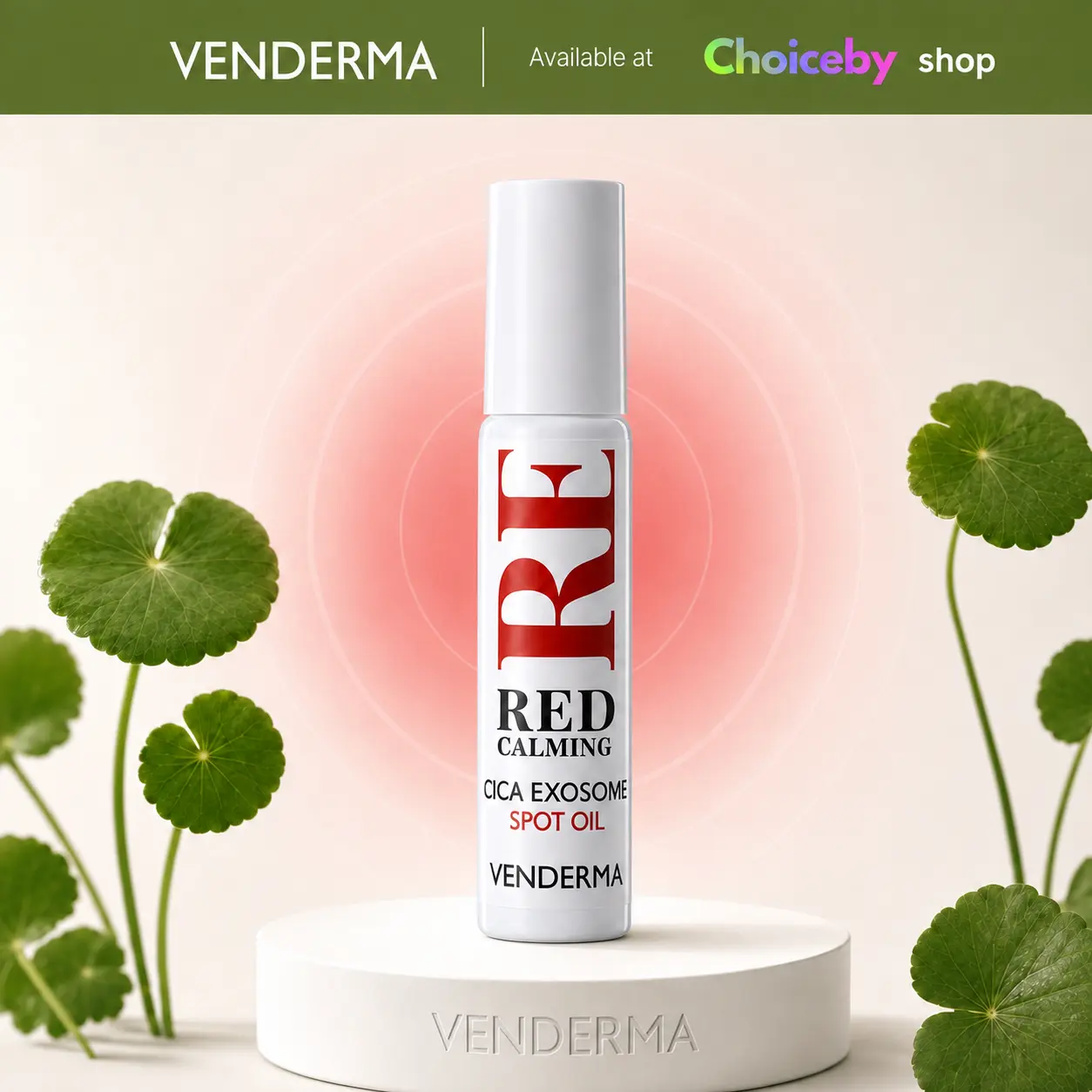 VENDERMA Red Calming Cica Exosome Spot Oil 10ml – Roll-On Targeted Care for Areas of Concern (Vegan)