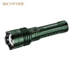 SKYFIRE 1376 LED Flashlight — high-lumen brightness, ultra-bright and rechargeable, featuring adjustable zoom and five lighting modes. A must-have for camping, perfect for both outdoor and home use