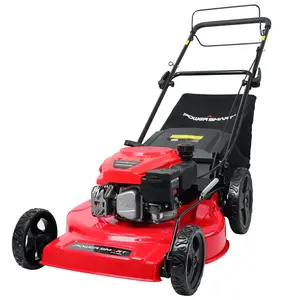PowerSmart Self Propelled Gas Lawn Mower(V8622S/V8622S1), 22 in. with 170cc OHV Engine, 2-in-1 Rear-Wheel Drive High Wheels, Black/Red,reel mower, fly mower, rc mower(D)