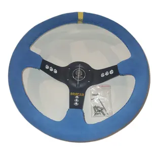 SPARCO Baby Blue Suede Steering Wheel - Elegant and Versatile Design for Enhanced Driving Experience