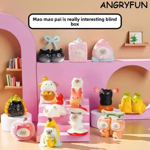 ANGRYFUN Cat PAI “Fruit Fun” Blind Box Figure – Cute Siamese Cat Collectible Mini Figurine, Desk Display Gift for Girls and Collectors