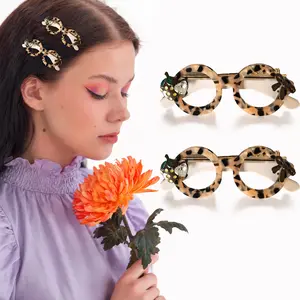 Fashionable Leopard Print Hair Clips for Women New 2026 High End Duckbill Side Clips for Forehead and Side Bangs
