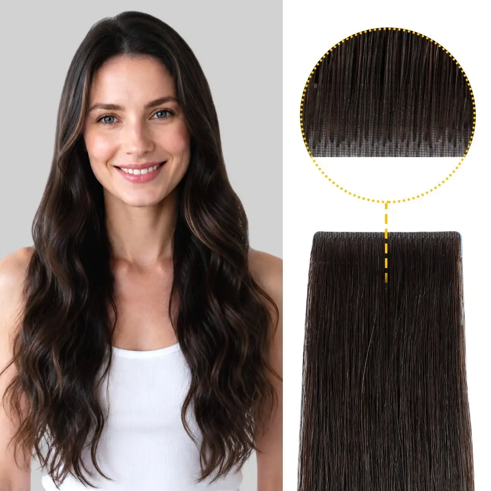 YILITE Invisi Edge Tape in Hair Extensions #1B Natural Black,Virgin Human Hair, Seamless Injected Tape, Natural Look summer hairstyles 14inch-18inch 20pcs 50g Realistic Hairpiece