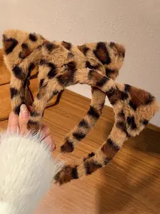 2pcs Cute Cat Ear Felt Hairband for Women, Leopard Print Hairband, Afternoon Tea Party Accessories, Cosplay Decor Hairband, Holiday Gift, New Year Gift, Casual Daily Hair Accessories2pcs Cute Cat Ear Felt Hairband for Women, Leopard Print Hairband, Aftern