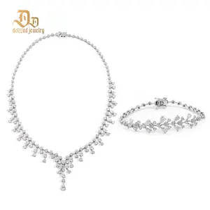 【Stella Nocturne Set】Delzzad Stellar‌ Necklace Bracelet Jewelry Set Synthetic Moissanite Necklace Bracelet Moissanite Jewelry Set S925/Copper Perfect Birthday Wedding Engagement Anniversary Christmas Gift