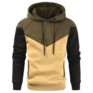 Men's Colorblock Hoodie Casual Warm Long Sleeve Pullover Fitted Plain Polyester 100% Suitable for Winter Daily Wear