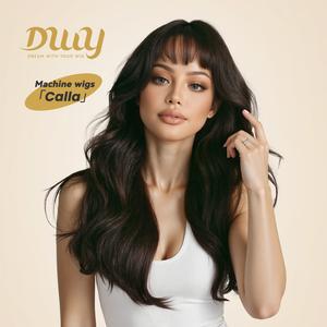 Calla -DWY Long-length Wave Cool Brown Realistic Large Area Scalp Glueless Synthetic Wig for Women 24 Inches Deep Wavy Wigs Body Wave Wigs