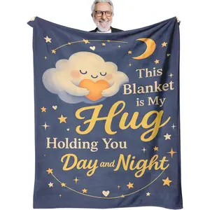 Hug Blanket  - This Blanket is My Hug Day & Night, Get Well Gifts and Thinking of You, Feel  , Long-Distance Support, 50'' x 60'' Throw for Women Men