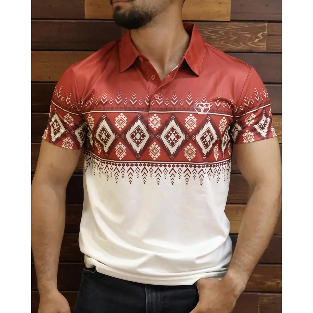 Platini: Bone Border Polo Shirt