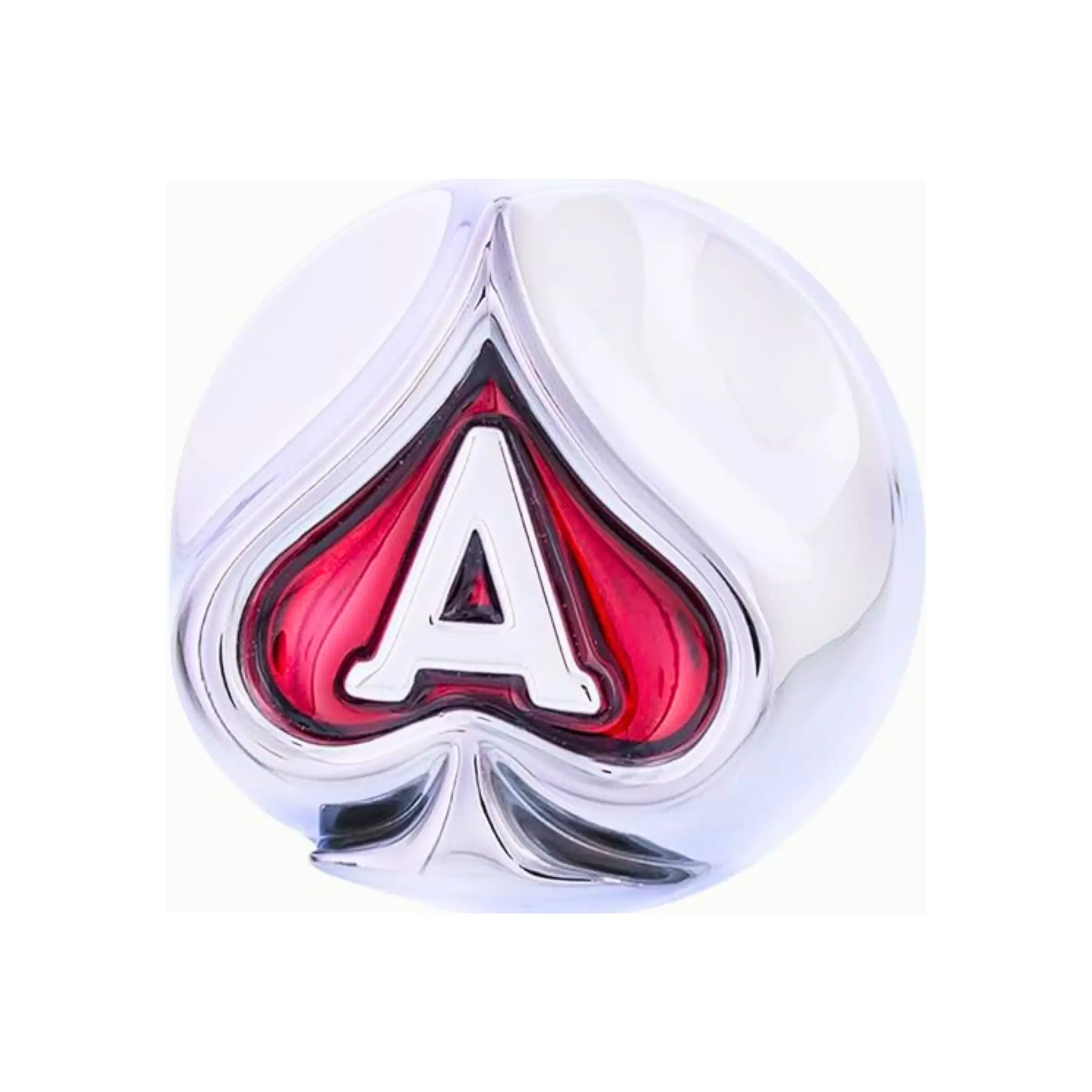 United Pacific Chrome Air Valve Knob, Car Accessory with Red Ace of Spades Inlay, High Shine Chrome Finish, Durable Zinc Die Cast Body, Easy Installation, Adds Personality and Style