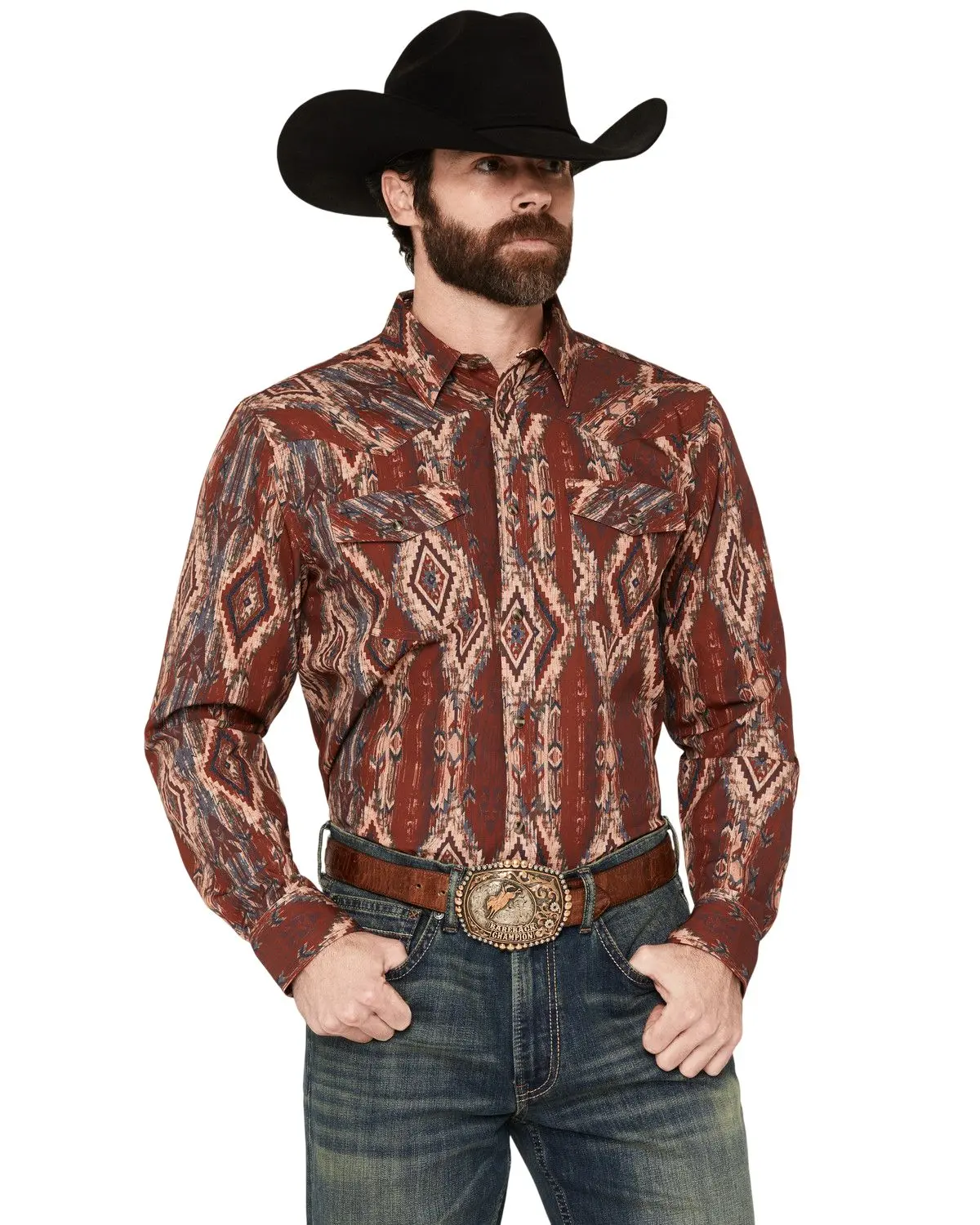 Rank 45 Men's 45&Reg; Men'S Fireball Southwestern Long Sleeve Snap - Rmfa26w11-Rd