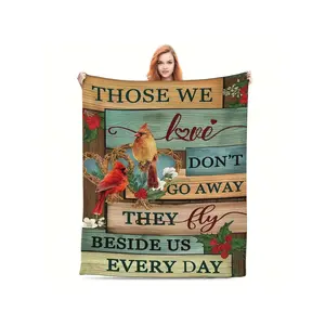 1 Pc Cardinal Memorial Blanket Gifts For Lover, Fannel Fleece Throw Blanket Super Soft Throws Blanket For Bed Couch Sofa, In Loving Memory, Blanket Memorial Gift For Family Members, Grandparents, Mom, Dad, Brothers, Sisters-30*40in